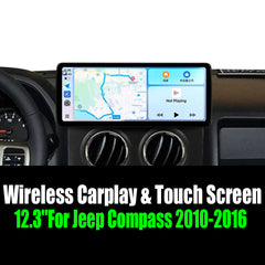 12.3''For Jeep Compass 2010-2016 AERISAUTO for Apple Android screen and  Android Auto