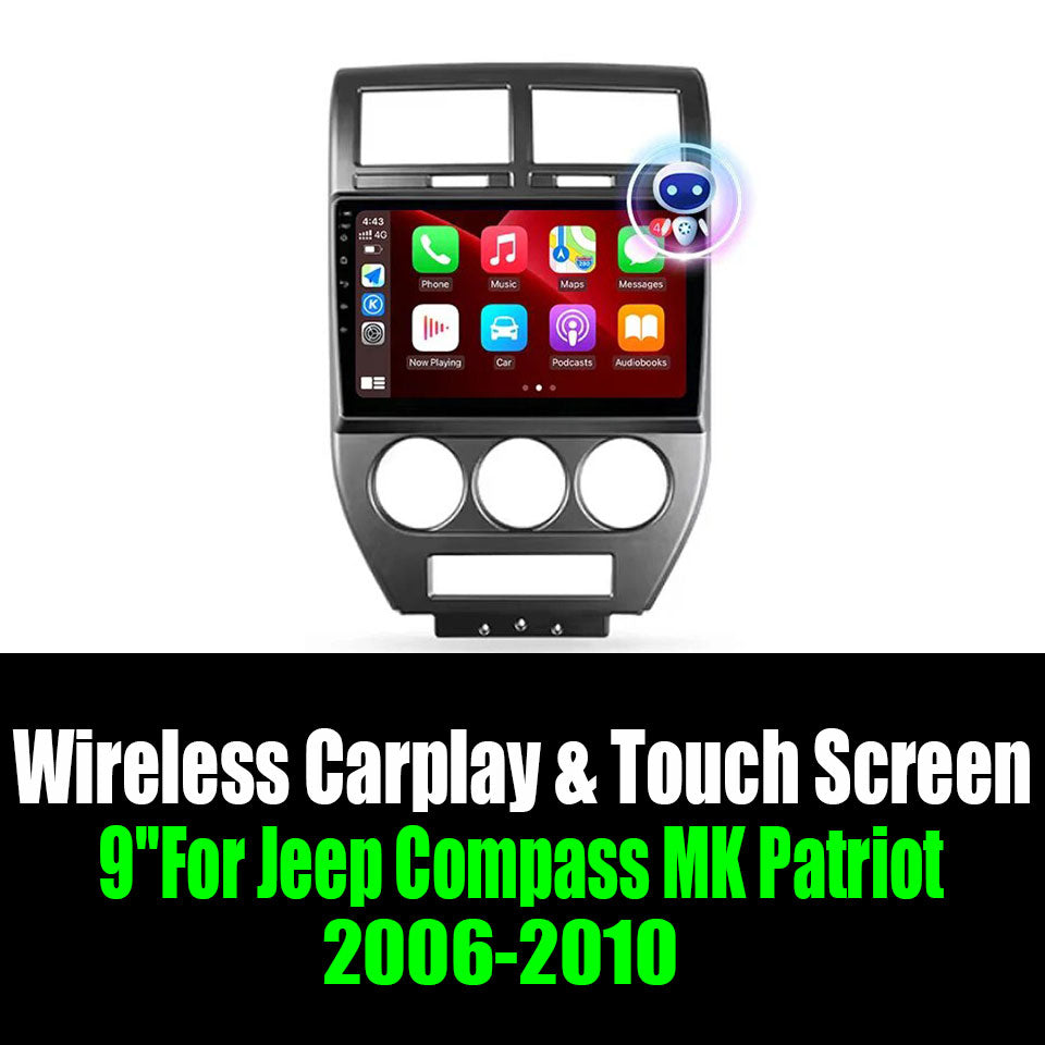9''For Jeep Compass MK Patriot 2006-2010 AAERISAUTO for Apple Android screen and  Android Auto