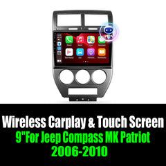 9''For Jeep Compass MK Patriot 2006-2010 AAERISAUTO for Apple Android screen and  Android Auto