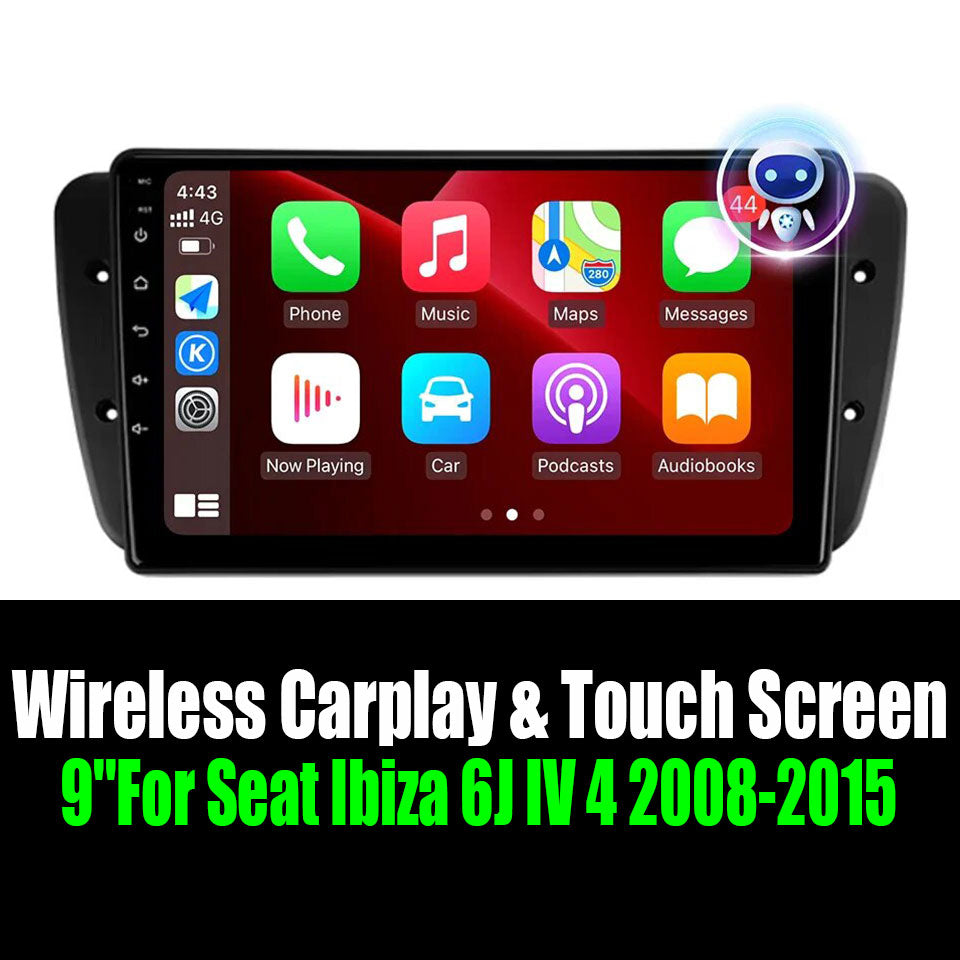 9''For Seat Ibiza 6J IV 4 2008-2015 AERISAUTO for Apple Android screen and  Android Auto