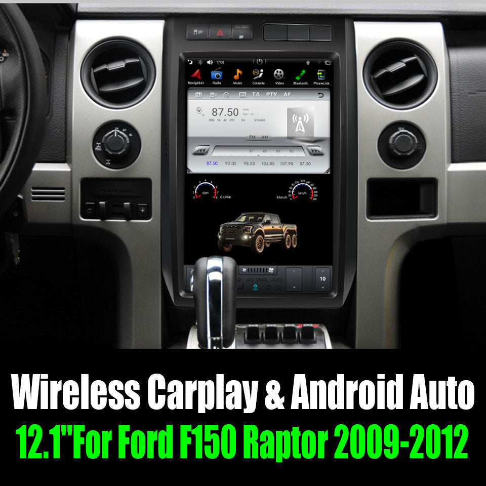 12.1''For Ford F150 Raptor 2009-2012 Tesla Style Car Radio  AERISAUTO for Apple Android screen and  Android Auto