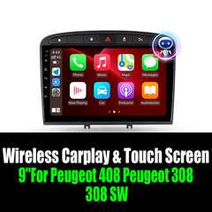 9''For Peugeot 408 Peugeot 308 308 SW AERISAUTO for Apple Android screen and  Android Auto