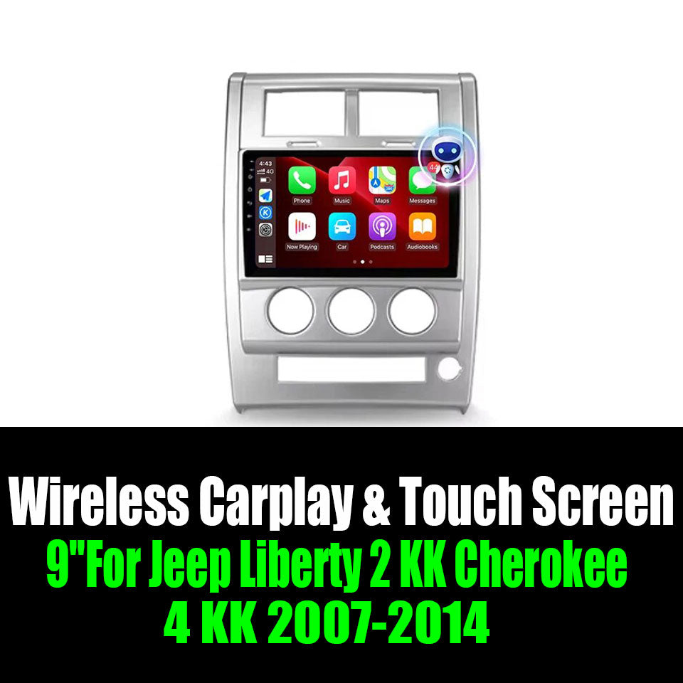 9''For Jeep Liberty 2 KK Cherokee 4 KK 2007-2014 AERISAUTO for Apple Android screen and  Android Auto