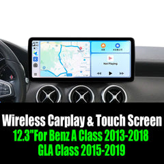 12.3''For Mercedes Benz A Class 2013-2018 GLA Class 2015-2019 AERISAUTO for Apple Android screen and  Android Auto
