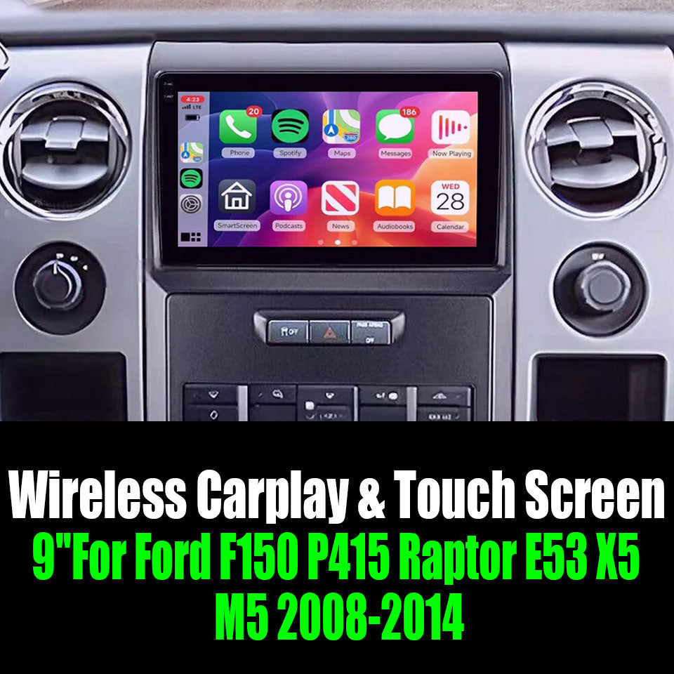 9''For Ford F150 P415 Raptor E53 X5 M5 2008-2014 Android 14 AERISAUTO for Apple Android screen and  Android Auto