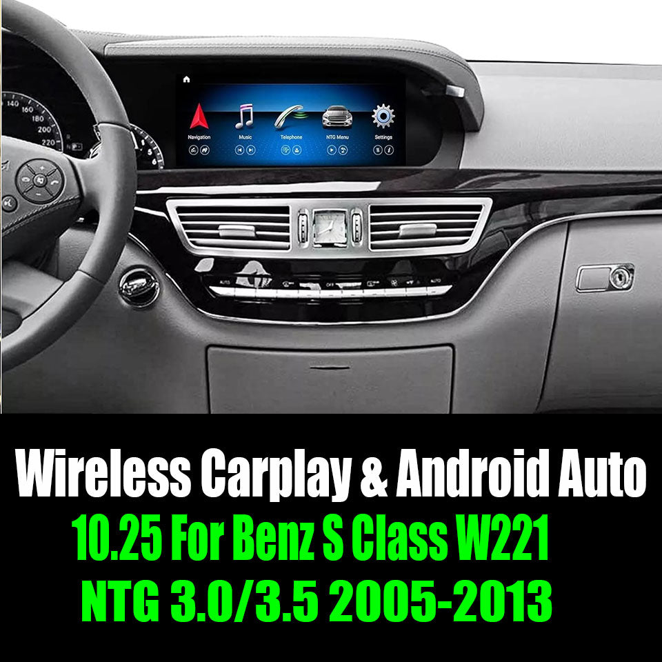 Pour Benz S W221 CL W216 NTG3.0/3.5 Écran tactile 10,25 pouces Android GPS Carplay 