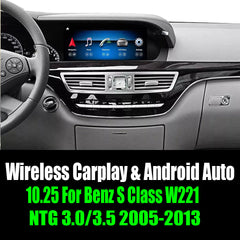 Pour Benz S W221 CL W216 NTG3.0/3.5 Écran tactile 10,25 pouces Android GPS Carplay 