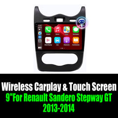 9''For Renault Sandero Stepway GT 2013-2014 AERISAUTO for Apple Android screen and  Android Auto