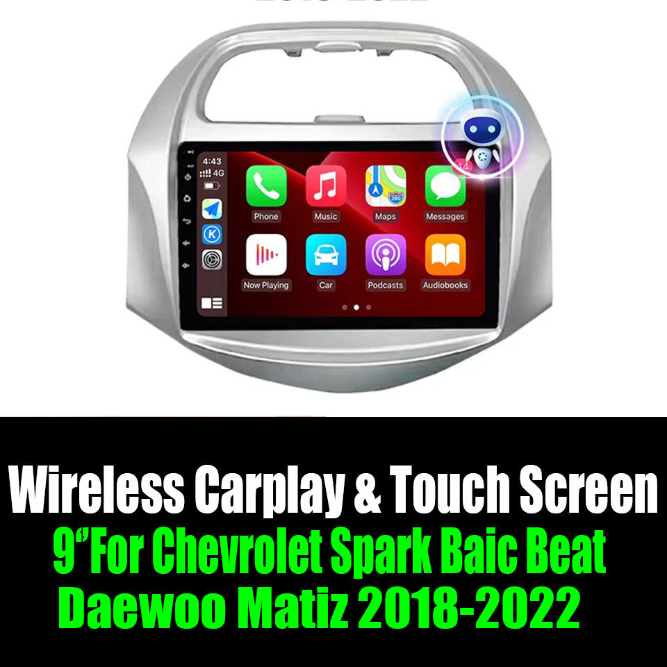 9‘’For Chevrolet Spark Baic Beat Daewoo Matiz 2018-2022 AERISAUTO for Apple Android screen and  Android Auto