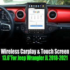 13.6"For Jeep Wrangler JL 2018-2021 Tesla Style Car Radio AERISAUTO for Apple Android screen and Android Auto