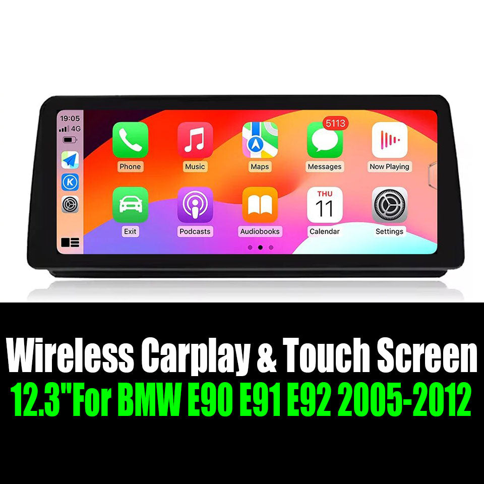 Android 14 12.3''For BMW E90 E91 E92 2005-2012 AERISAUTO for Apple Android screen and  Android Auto