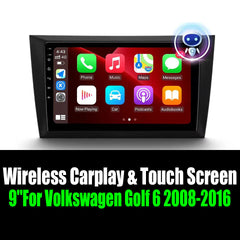 9''For Volkswagen Golf 6 2008-2016 AERISAUTO for Apple Android screen and  Android Auto