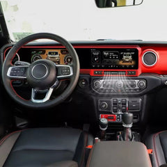 For Jeep Wrangler 2018-2024 Digital Dashboard Cluster Dual Screen Car Radio Strip Screen CarPlay Android Auto Speed Meter Screen