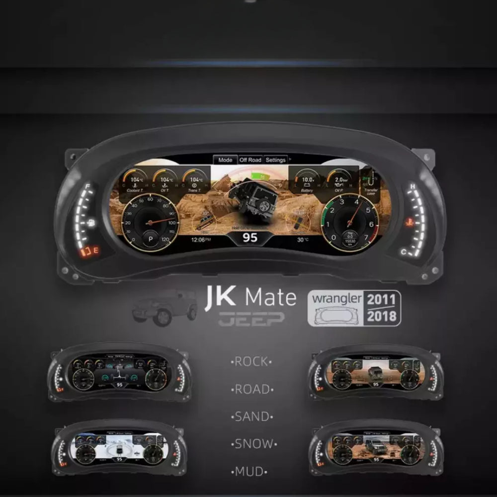 12.3"For Jeep Wrangler 2010-2018 AERISAUTO for LCD Digital Dashboard Cluster