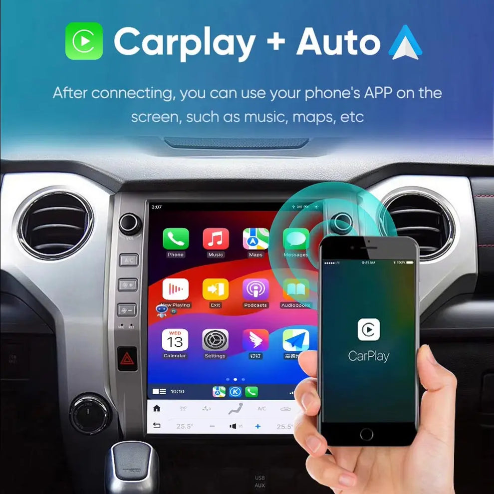 12.1"For Toyota Tundra 2014-2021 Tesla Style Car Radio AERISAUTO for Apple Android screen and Android Auto