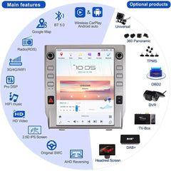 12.1"For Toyota Tundra 2014-2021 Tesla Style Car Radio AERISAUTO for Apple Android screen and Android Auto