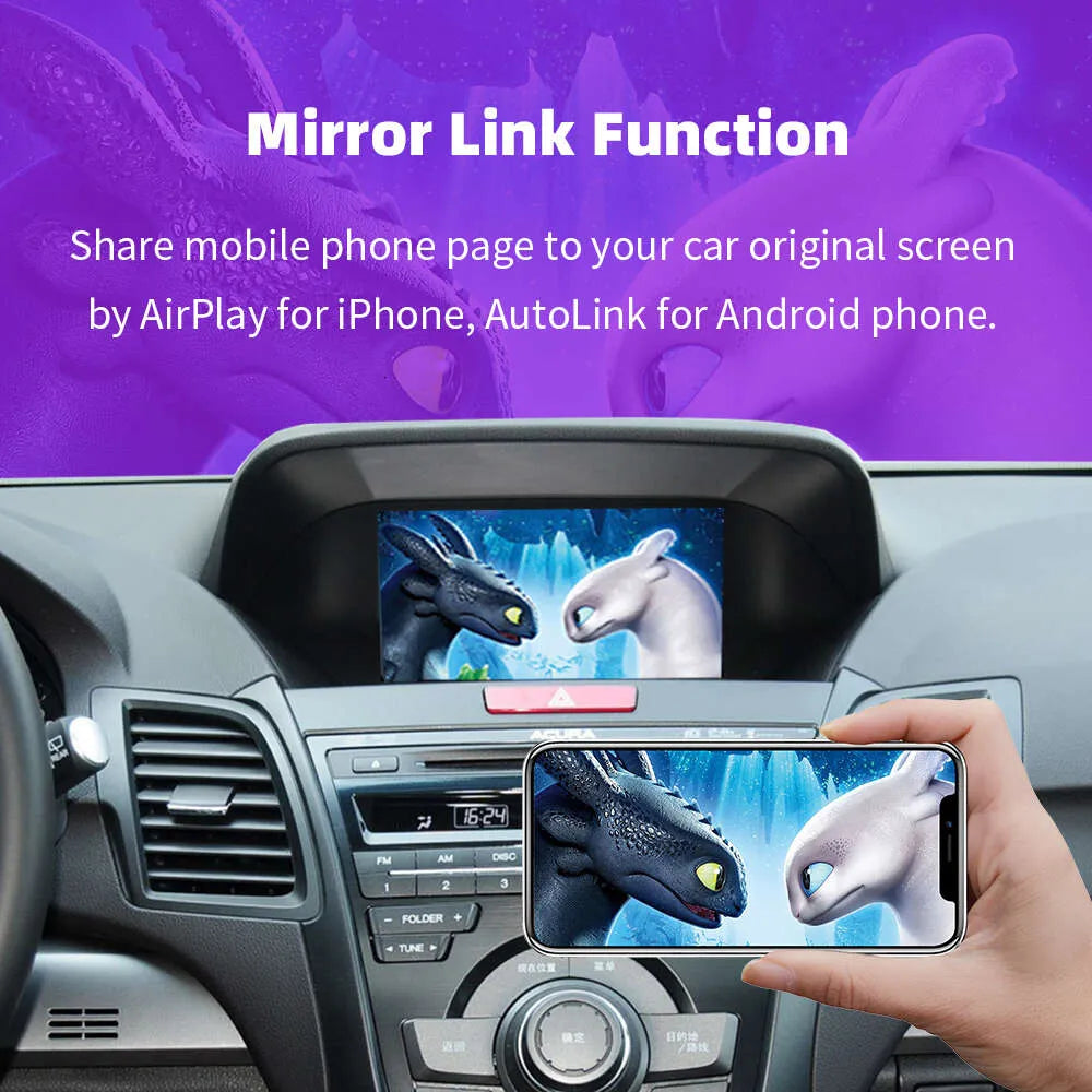 For Acura ILX RDX ZDX TL MDX 2007-2013 AERISAUTO for Apple CarPlay Module and  Android Auto