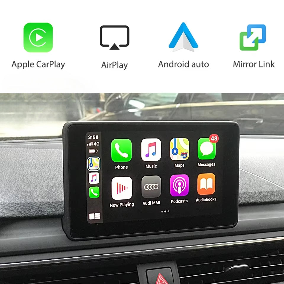 Interface de module CarPlay sans fil iOS pour AUDI Q5 Q7 A3 A4 A5 A6 A7 A8 B8 B9 MMI3G MIB CarPlay Retrofit Airplay Android Auto