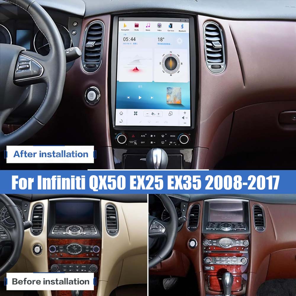 12.1"For Infiniti EX35 2008-2017 Tesla Style Car Radio AERISAUTO for Apple Android screen and Android Auto