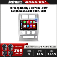 9''For Jeep Liberty 2 KK Cherokee 4 KK 2007-2014 AERISAUTO for Apple Android screen and  Android Auto