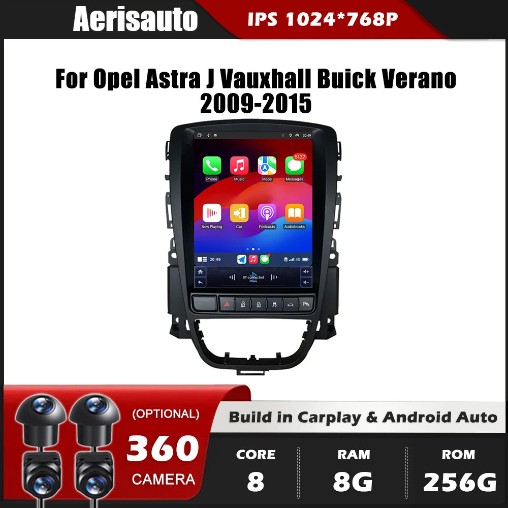 9.7''For Opel Astra J Vauxhall Buick Verano 2009-2015 AERISAUTO for Apple Android screen and  Android Auto