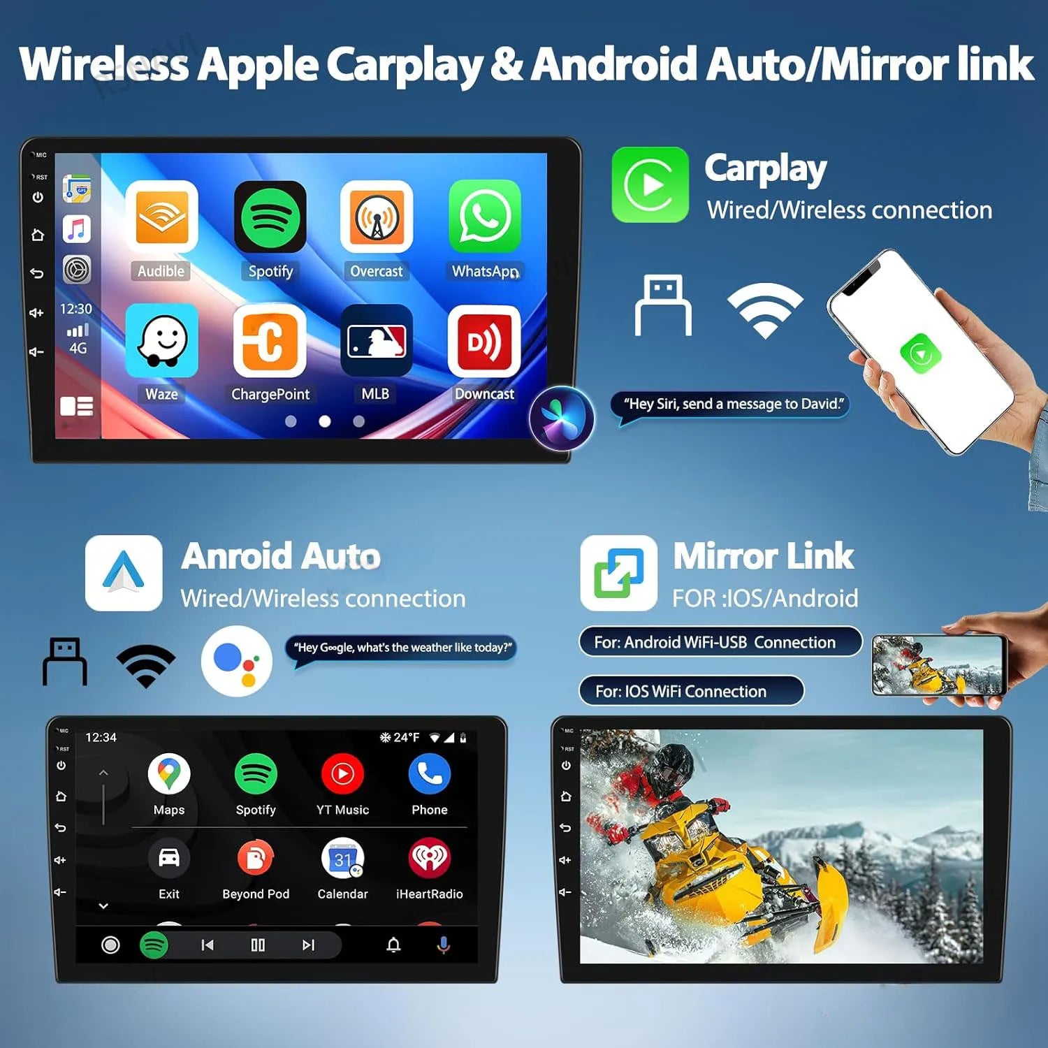 Android 14 9''For Peugeot 307 307CC 307SW 2002-2013 AERISAUTO for Apple Android screen and  Android Auto