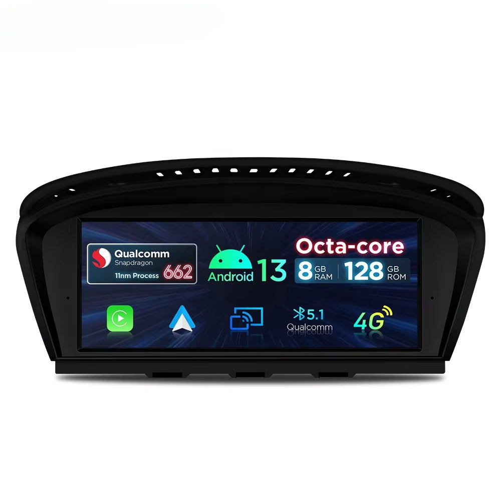 Autoradio Android 13 8 Go + 128 Go Carplay Android Auto 4G SIM pour BMW Série 3/5 E90-E93 E60-E64 (2005-2012) 