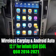 Autoradio 12,1 pouces, écran vertical type Tesla, lecteur multimédia, unité DSP, navigation GPS, pour Infiniti Q50, Q50L, Q60S (2015-2019)