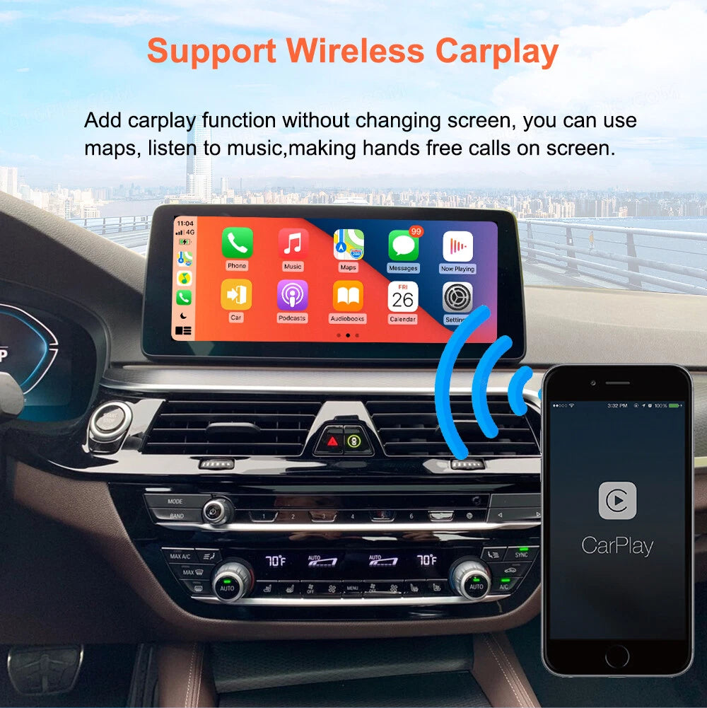 Boîtier de module CarPlay Android Auto sans fil pour système BMW EVO F20 G30 F48 F15 G01 