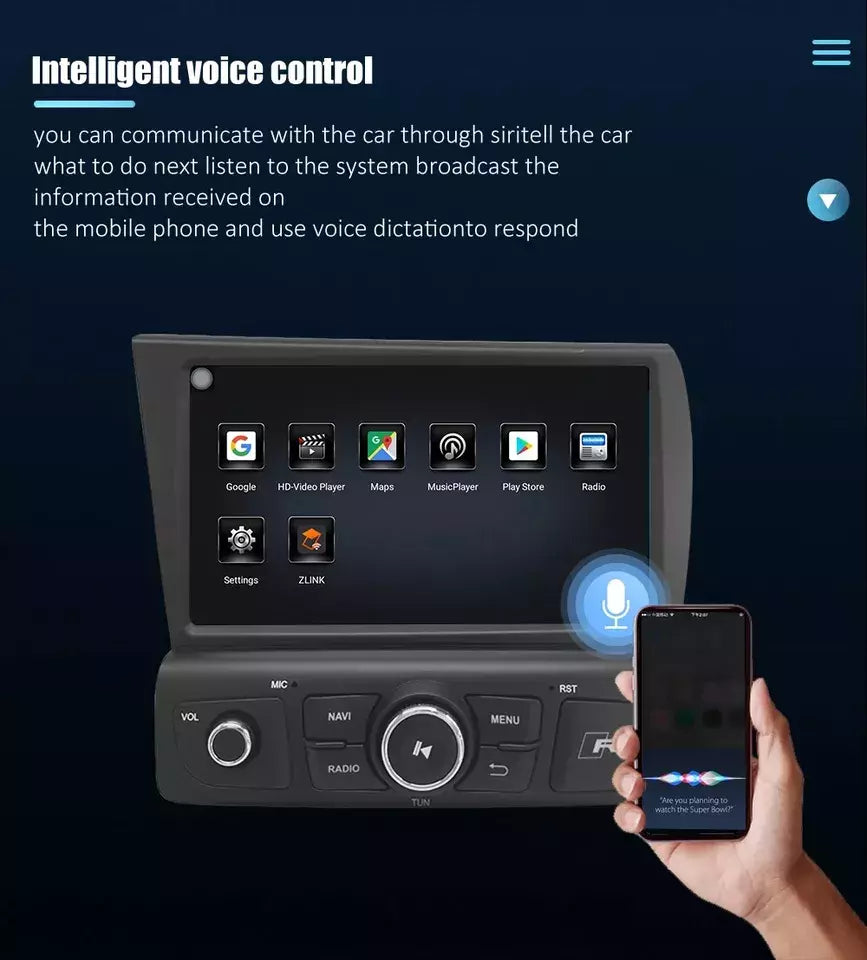 8''For Audi R8 2007-2015 Android 12  AERISAUTO for Apple Android screen and  Android Auto