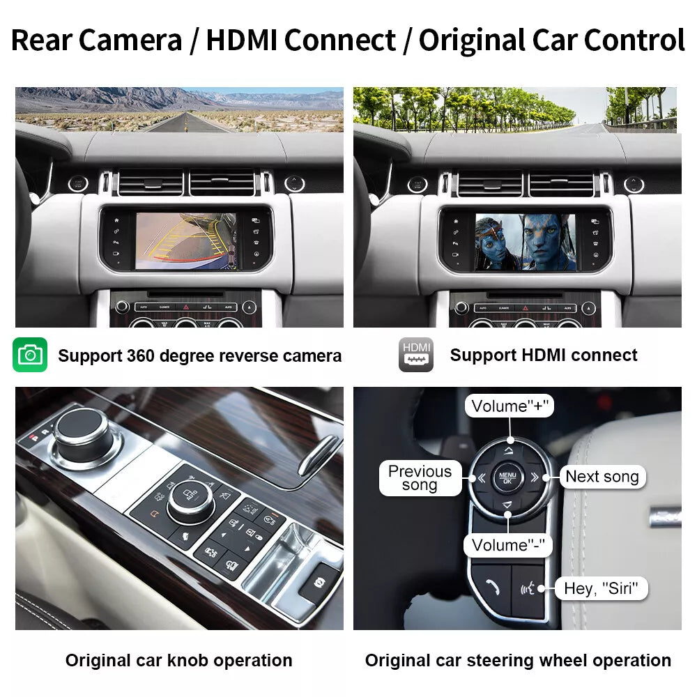 CarPlay sans fil Mirror Link AirPlay AI Box pour Land Rover/Jaguar/Range Rover/Evoque/Discovery 2016-2018 Interface Android Auto 