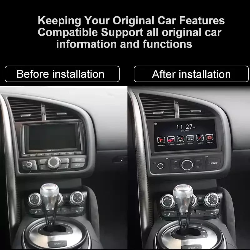 8''For Audi R8 2007-2015 Android 12  AERISAUTO for Apple Android screen and  Android Auto