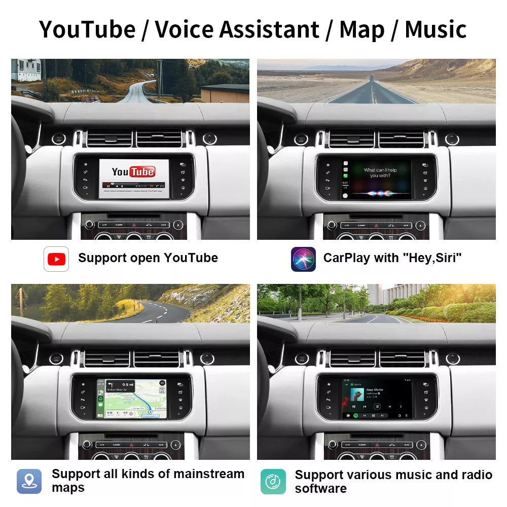 CarPlay sans fil Mirror Link AirPlay AI Box pour Land Rover/Jaguar/Range Rover/Evoque/Discovery 2016-2018 Interface Android Auto 
