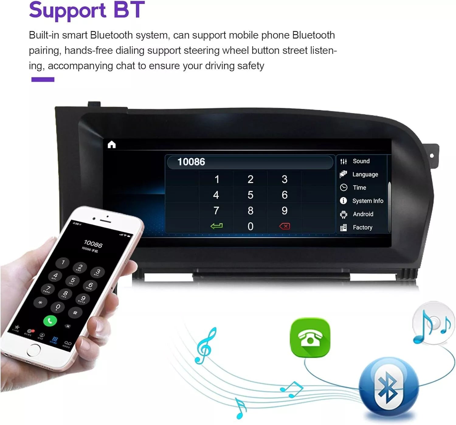 Pour Benz S W221 CL W216 NTG3.0/3.5 Écran tactile 10,25 pouces Android GPS Carplay 