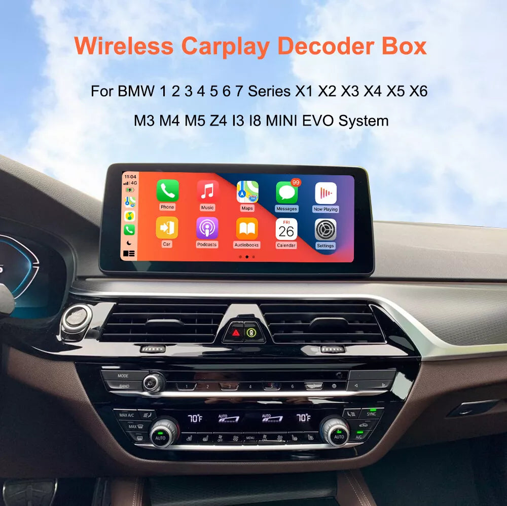 Boîtier de module CarPlay Android Auto sans fil pour système BMW EVO F20 G30 F48 F15 G01 