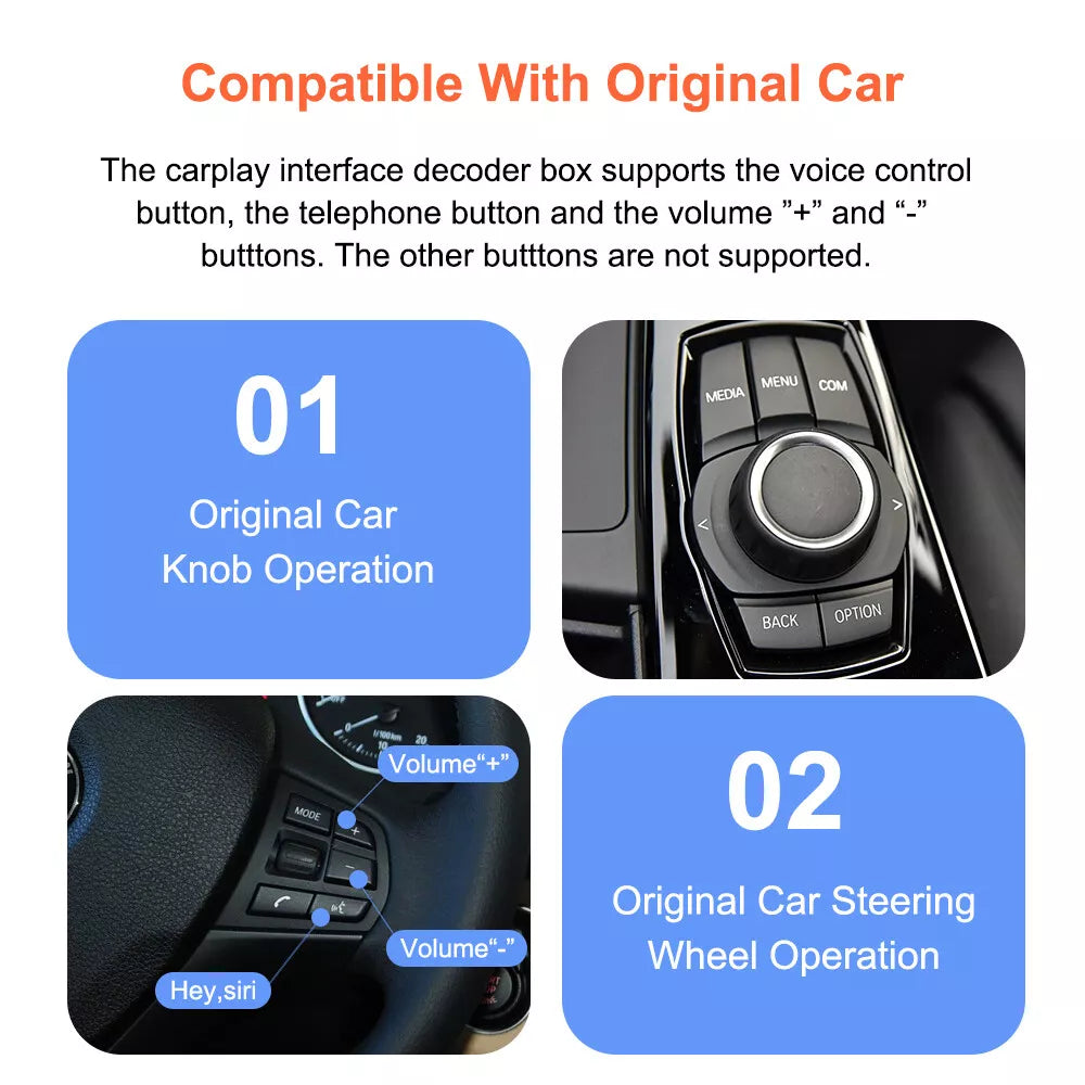 Boîtier de module CarPlay Android Auto sans fil pour système BMW EVO F20 G30 F48 F15 G01 