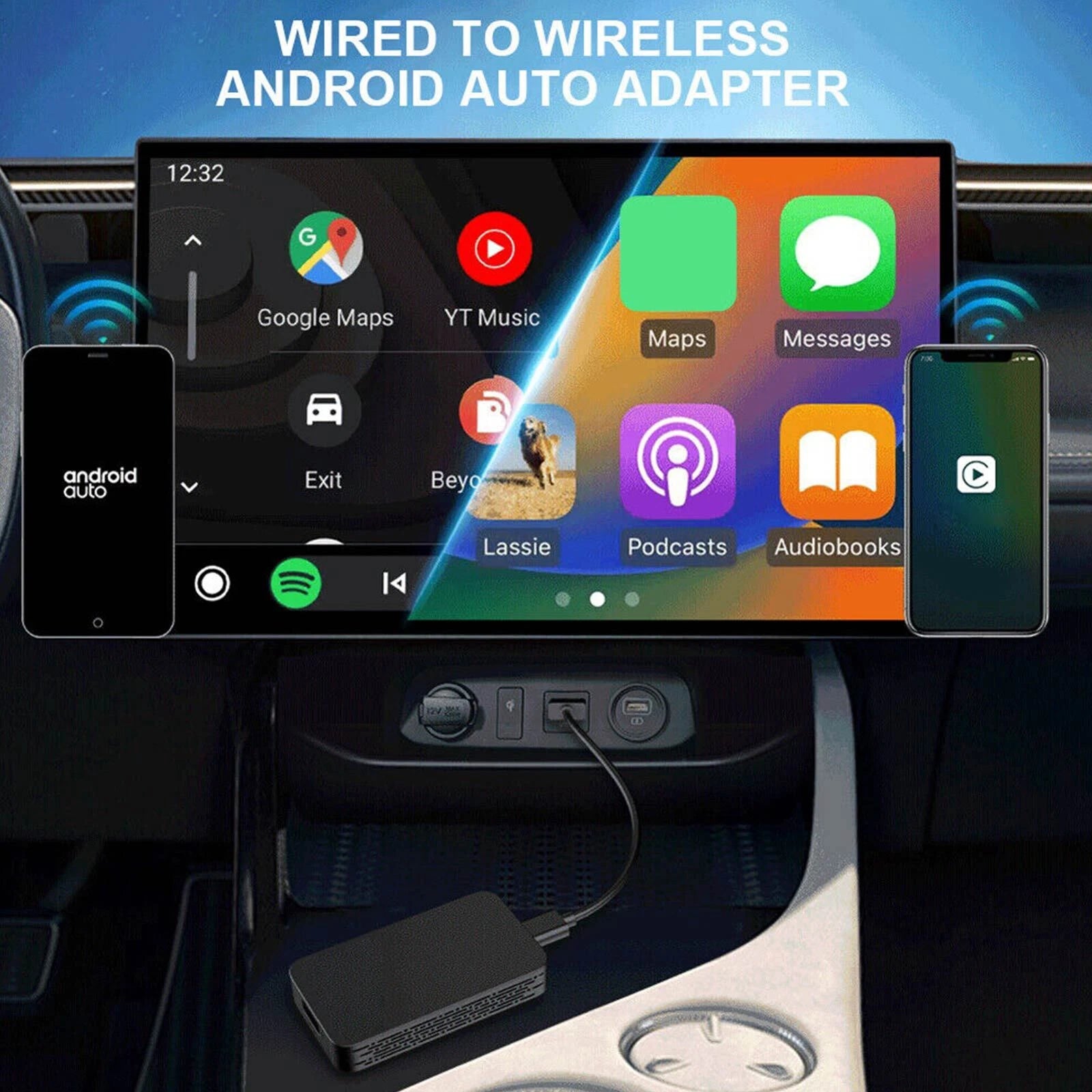 Aerisauto 5.0 for Wireless CarPlay Box Android Auto Dongle Car Player Activator KP