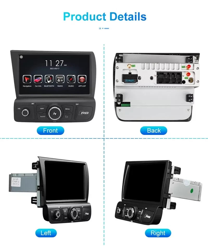 8''For Audi R8 2007-2015 Android 12  AERISAUTO for Apple Android screen and  Android Auto