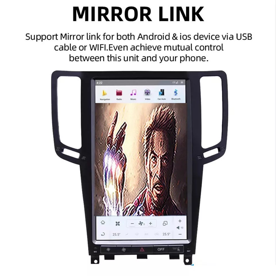 13.6"For Infiniti G35 2007-2013 Tesla Style Car Radio AERISAUTO for Apple Android screen and Android Auto