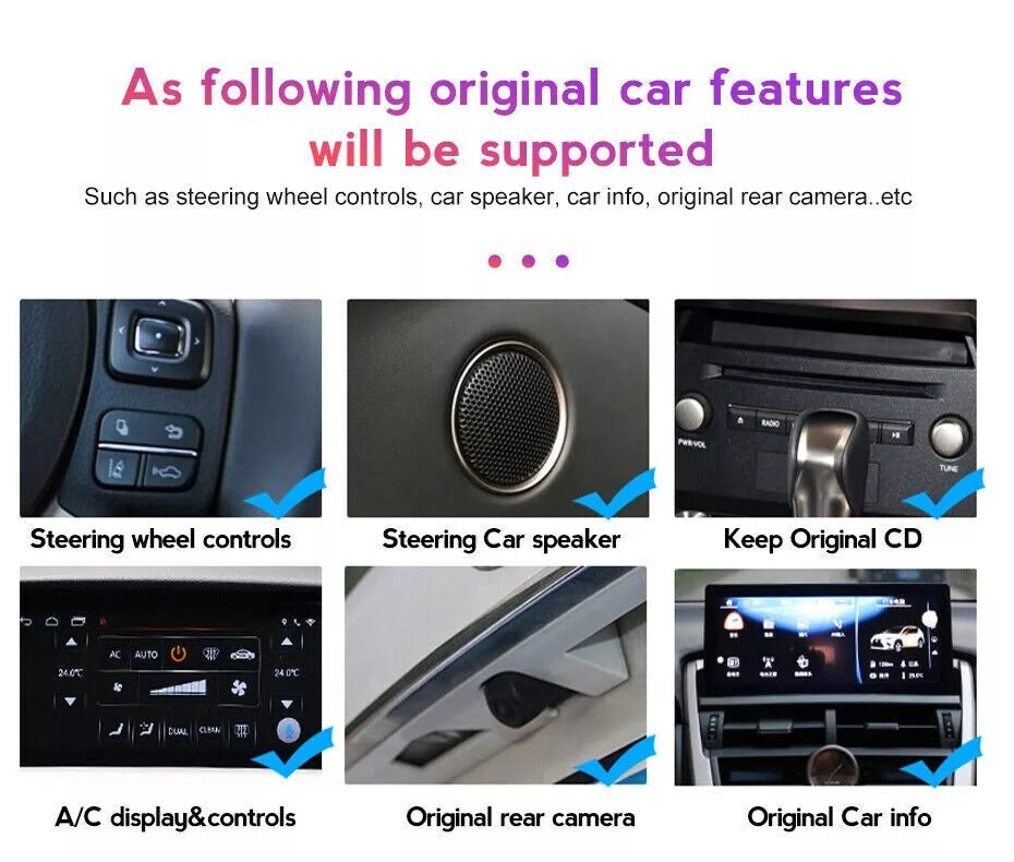 Lecteur multimédia de voiture Android 13 CarPlay pour Lexus UX ZA10 UX200 UX250h 2018-2021 GPS Radio Auto Vidéo Navigation Bluetooth WiFi Caméra de recul SWC 
