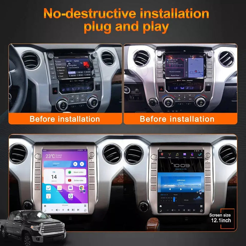 12.1"For Toyota Tundra 2014-2021 Tesla Style Car Radio AERISAUTO for Apple Android screen and Android Auto