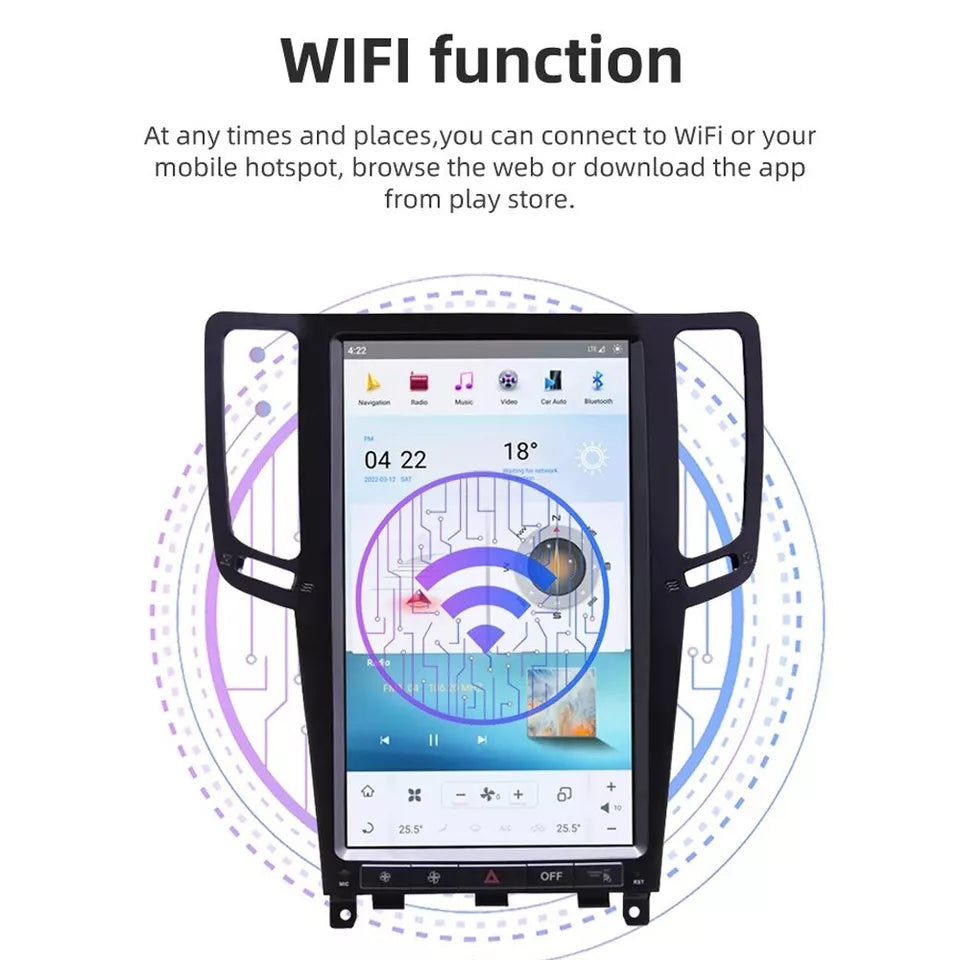 13.6"For Infiniti G35 2007-2013 Tesla Style Car Radio AERISAUTO for Apple Android screen and Android Auto